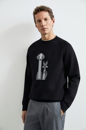 Alfred Erkek Sweatshirt Siyah
