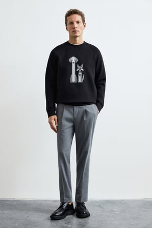 Alfred Erkek Sweatshirt Siyah