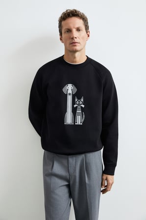 Alfred Erkek Sweatshirt Siyah