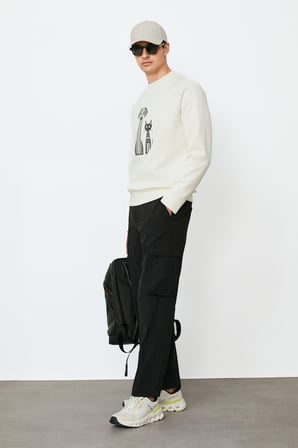 Alfred Erkek Sweatshirt Kırık Beyaz