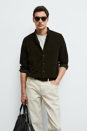 Drew Erkek Basic Gömlek Regular Fit Kahverengi