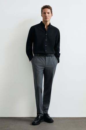 Miles Erkek Basic Gömlek Regular Fit Siyah
