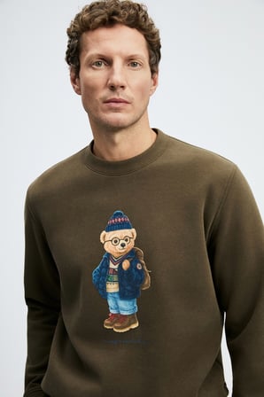 Mıles Erkek Sweatshirt Kahverengi