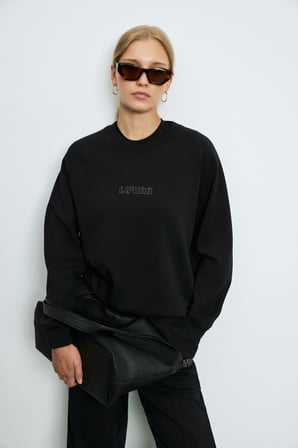Alıce Kadın Örme Sweatshırt Siyah