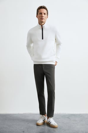 Wyatt Erkek Sweatshirt Kırık Beyaz