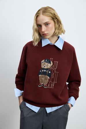 Dıamond Kadın Örme Sweatshırt Bordo