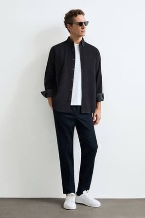 Drew Erkek Basic Gömlek Regular Fit Antrasit
