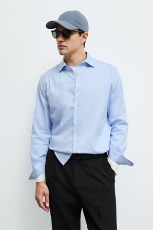 Zen Erkek Basic Gömlek Regular Fit Açık Mavi