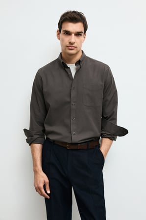 Crom Erkek Basic Gömlek Regular Fit Yeşil