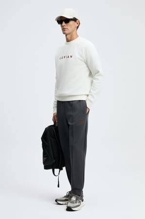 Bren Erkek Sweatshirt Kırık Beyaz