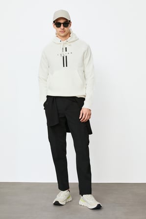 Decland Erkek Sweatshirt Kırık Beyaz