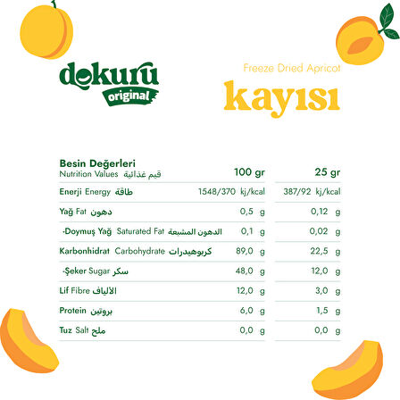 Dokuru Original Kayısı Atıştırmalık Meyve Cipsi