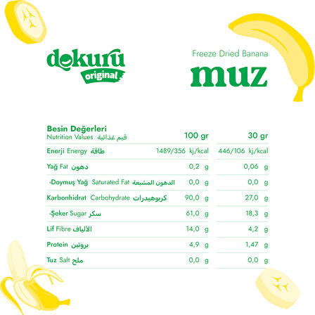 Dokuru Original Muz Atıştırmalık Meyve Cipsi