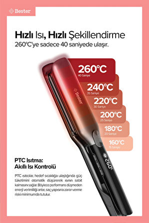 Bester S9100 ProLuxe FlexStyle 45mm Geniş Plakalı Saç Düzleştirici
