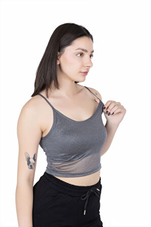 Looksense Kadın Simli Astarlı Crop 04007