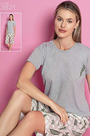 Reo Kadın Kısa Kol Şortlu Pijama Takım 3821  