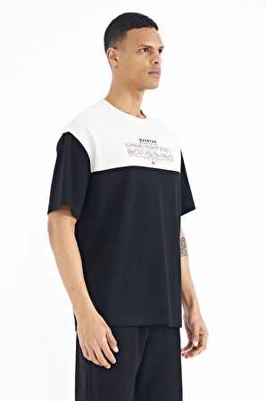Tommy Life Erkek Siyah Oversize İnterlok T-shirt  88225 