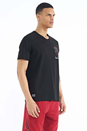 Tommy Life Erkek Siyah  0 Yaka T-shirt 88186 