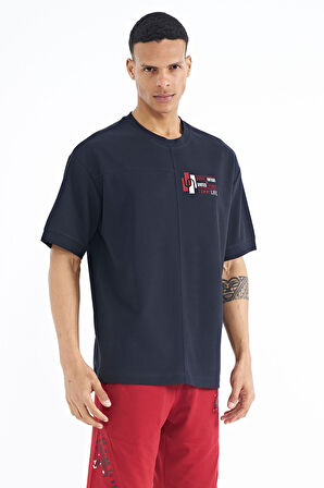 Tommy Life Erkek Lacivert Oversize T-shirt 88197 