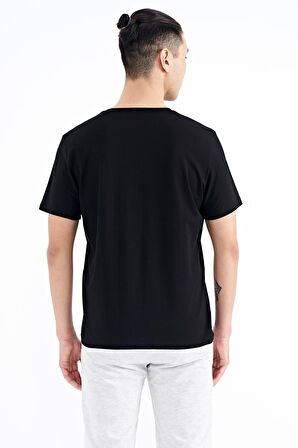 Tommy Life Siyah  Erkek 0 Yaka T-shirt 88200  