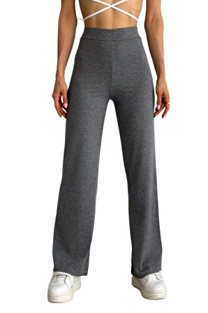 Looksense Kadın Kaşkorse Yüksek Bel Bol Paça Fitilli Tayt 01034 