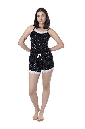 Looksense Kadın Dantelli Şortlu Pijama Takım 03006 