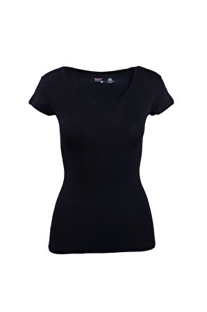 Bsm Kadın Modal V Yaka Kısa Kol Body 46543 