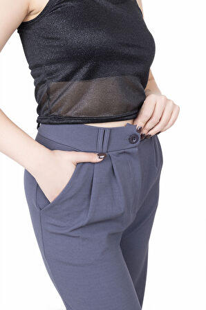 Looksense Kadın Kemerli Çift Köprülü  Pantolon 01014  