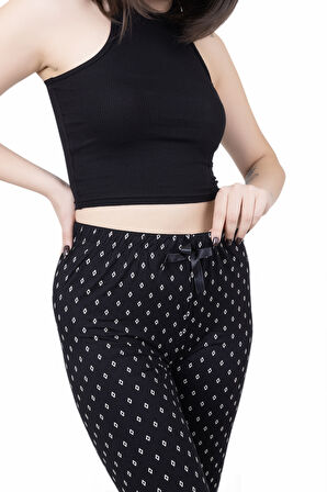 Looksense Kadın Siyah Viskon Tek Alt Pijama 03200 