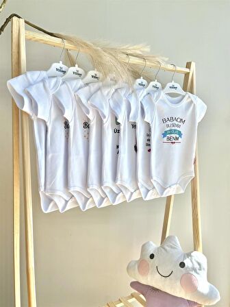 Özel Tasarım TEYZE GİBİ AMA %100 DOĞAL PAMUK ORGANİK BASKILI ÇITÇITLI BODY ZIBIN BEBEK BADİ