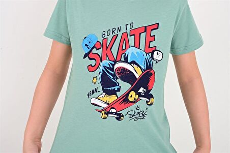 erkek çocuk kapri  pijama takımı born to skate çağla