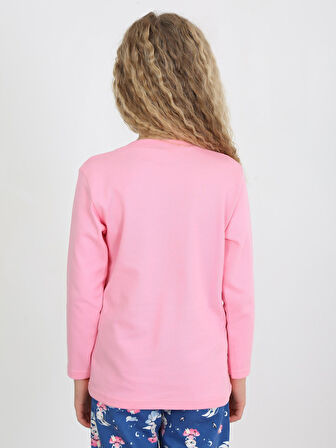 Kız Çocuk Uzun Kollu %100 Pamuklu Pijama Takımı Snuggle Bunny