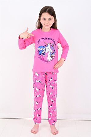 Kız Çocuk Uzun Kollu Pijama Takımı My Friend Unicorn