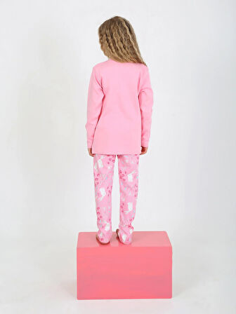 Kız Çocuk Uzun Kollu %100 Pamuklu Pijama Takımı Hippity Hoppity