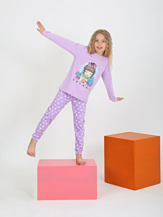 Kız Çocuk Uzun Kollu %100 Pamuklu Pijama Takımı Let Your