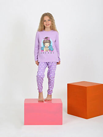 Kız Çocuk Uzun Kollu %100 Pamuklu Pijama Takımı Let Your