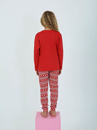 Kız Çocuk Uzun Kollu %100 Pamuklu Pijama Takımı Cookie Team