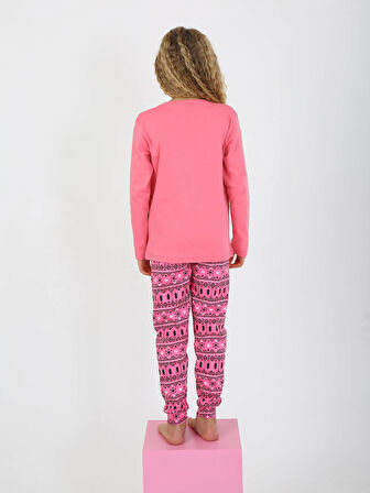 Kız Çocuk Uzun Kollu %100 Pamuklu Pijama Takımı Cookie Team