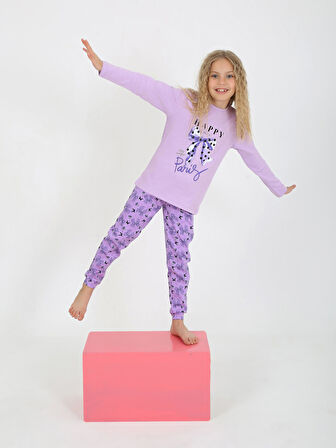 Kız Çocuk Uzun Kollu %100 Pamuklu Pijama Takımı Place Paris