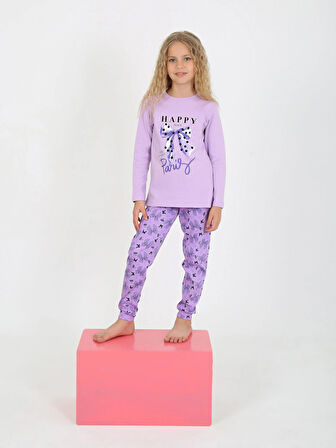Kız Çocuk Uzun Kollu %100 Pamuklu Pijama Takımı Place Paris