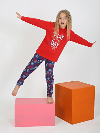 Kız Çocuk Uzun Kollu %100 Pamuklu Pijama Takımı Today