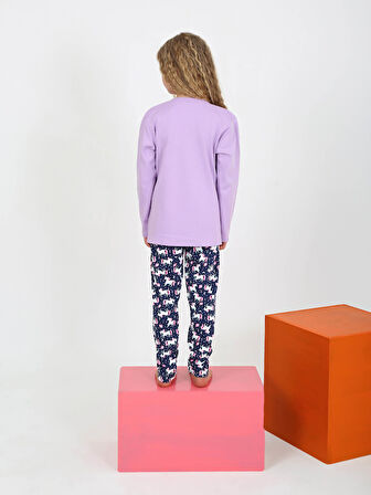 Kız Çocuk Uzun Kollu %100 Pamuklu Pijama Takımı Magical Horse