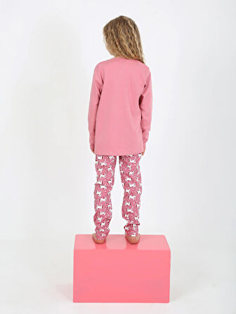 Kız Çocuk Uzun Kollu %100 Pamuklu Pijama Takımı Magical Horse