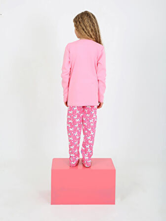 Kız Çocuk Uzun Kollu %100 Pamuklu Pijama Takımı Magical Horse