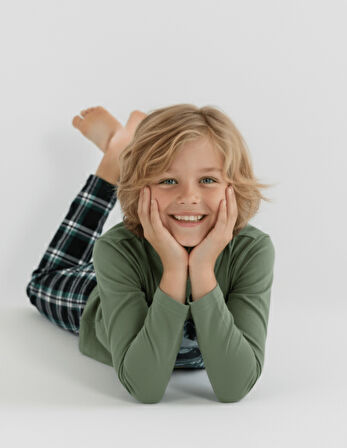 Erkek Çocuk Uzun Kollu %100 Pamuklu Pijama Takımı Astro Pilot