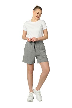 defy's KADIN 3 İPLİK ŞORT ANTRASİT MELANJ - XXL