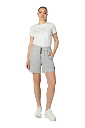 defy's KADIN 3 İPLİK ŞORT GRİ MELANJ - XS