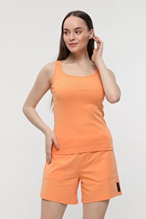 defy's KADIN GENİŞ ASKILI TİŞÖRT ORANJ - XS