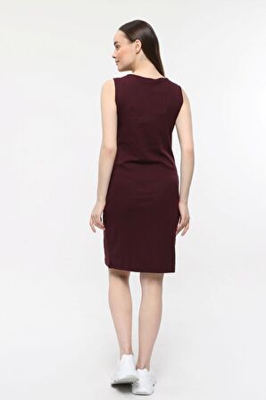 defy's KADIN ÇİZGİLİ ELBİSE MÜRDÜM - XS