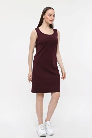 defy's KADIN ÇİZGİLİ ELBİSE MÜRDÜM - XS